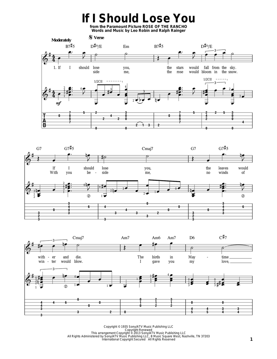 If I Should Lose You Electric Guitar scores gallery preview page 1