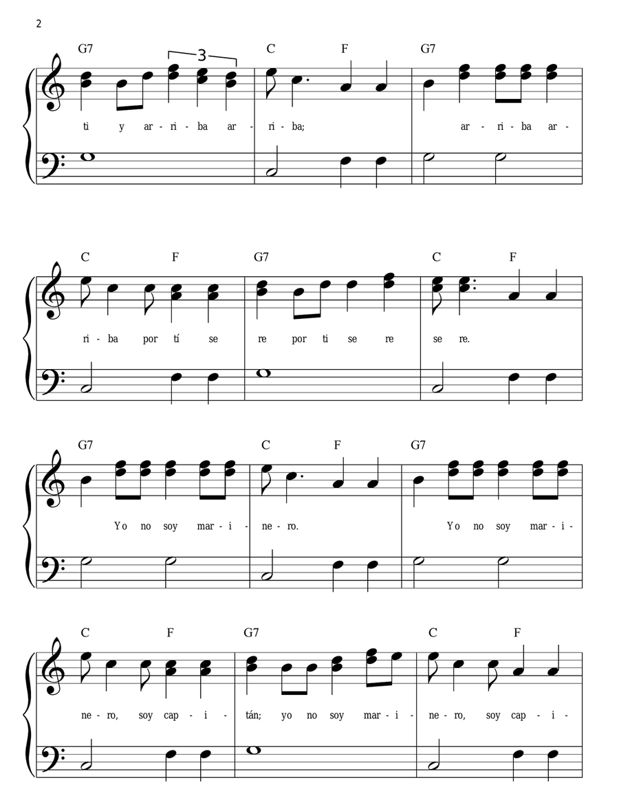 La Bamba Easy Piano scores gallery preview page 2