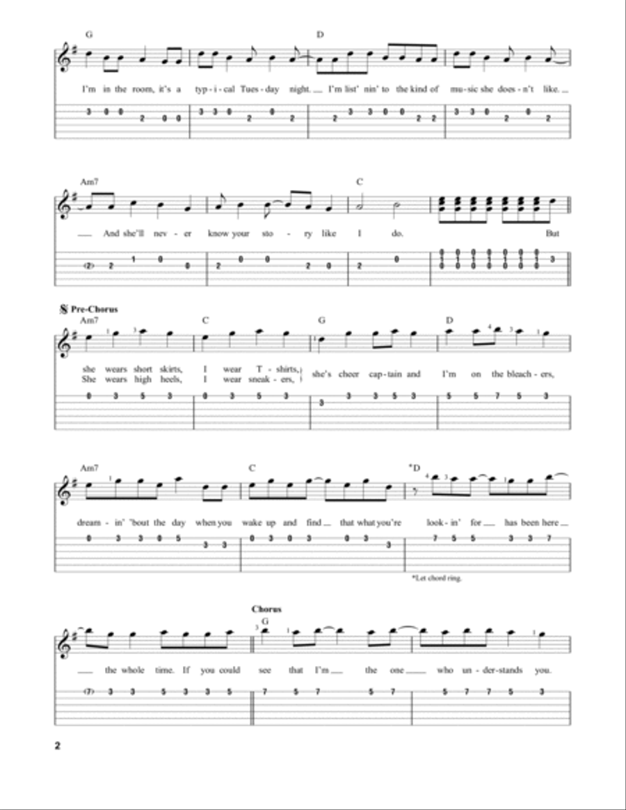 You Belong With Me Acoustic Guitar scores gallery preview page 2