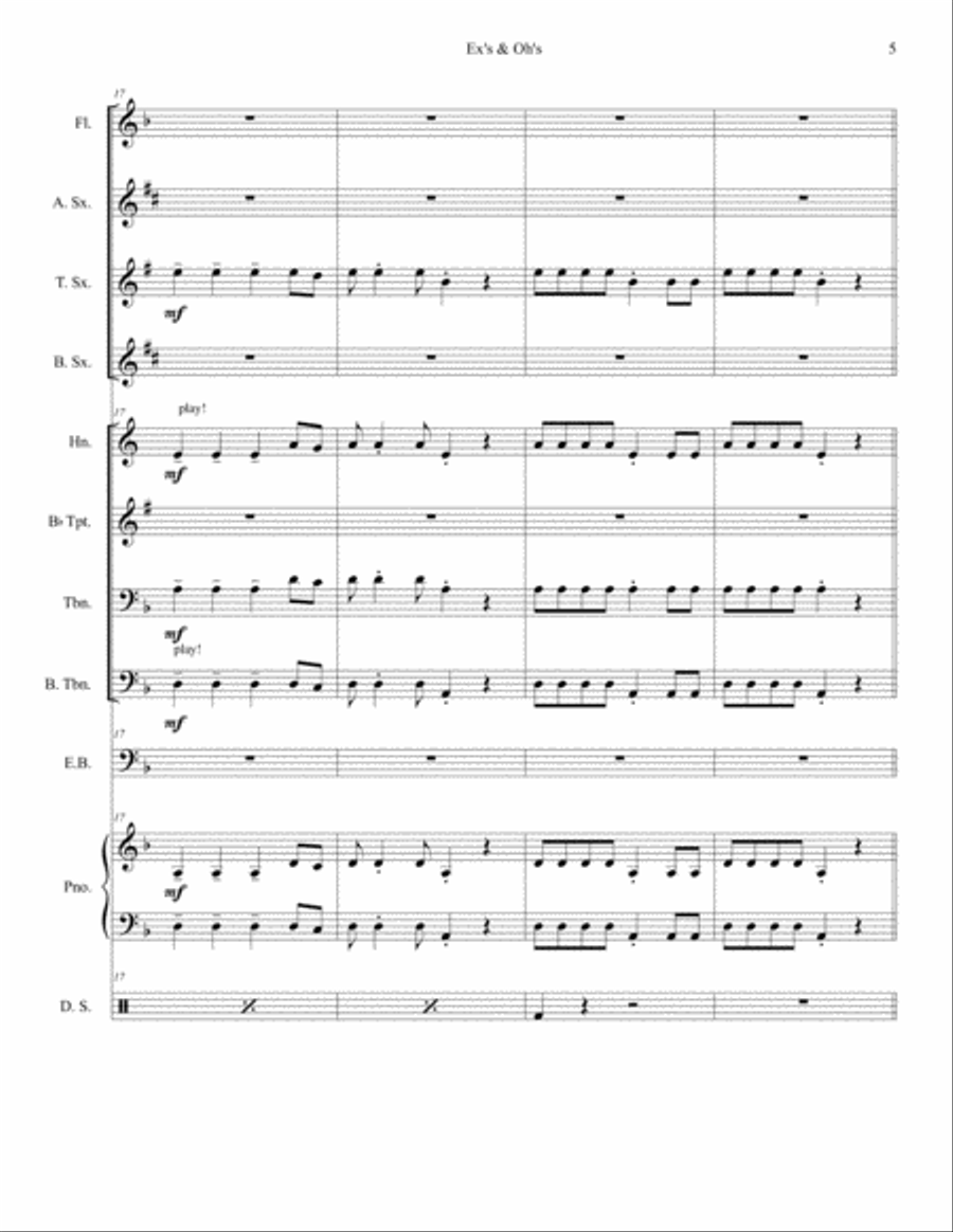 Ex's & Oh's Ex's & Oh's Jazz Ensemble scores gallery preview page 5