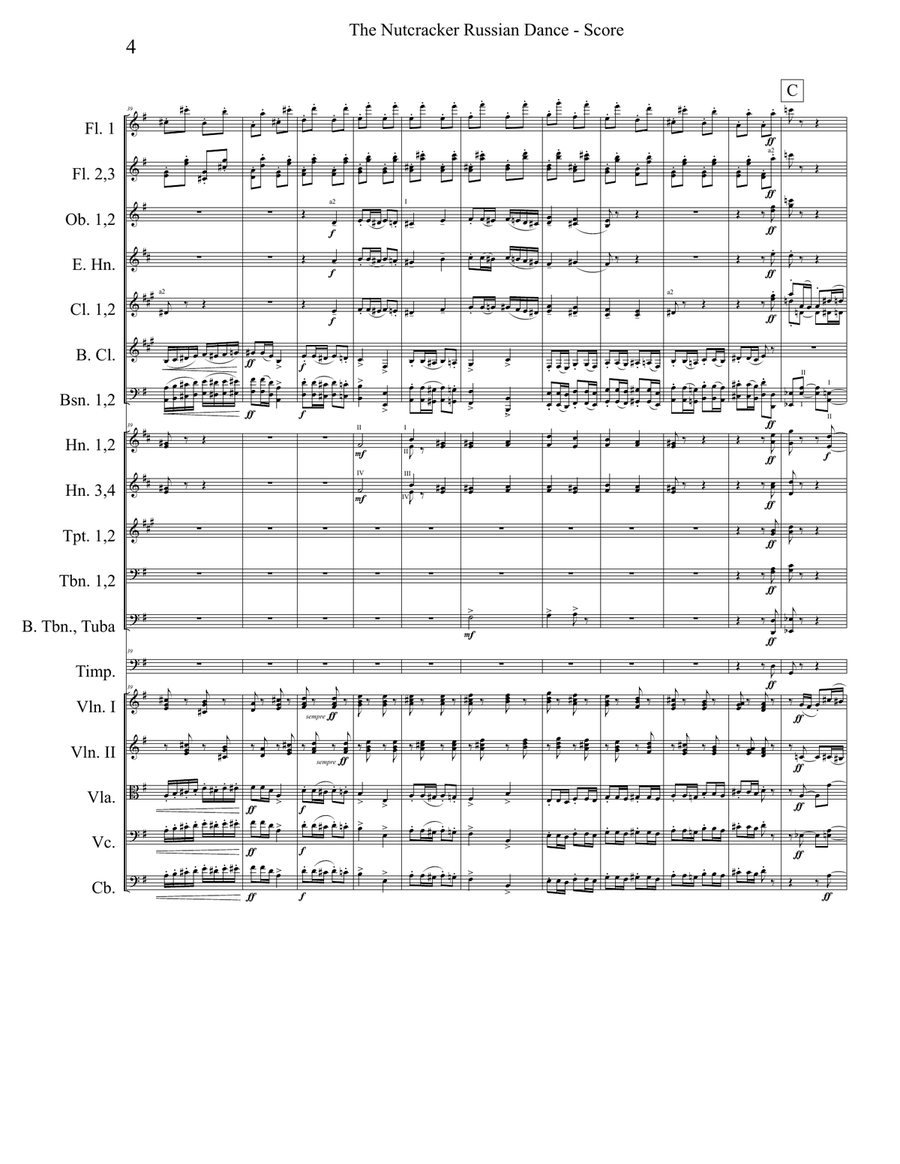 Russian Dance Trepak from The Nutcracker for Full Orchestra Full Orchestra scores gallery preview page 4