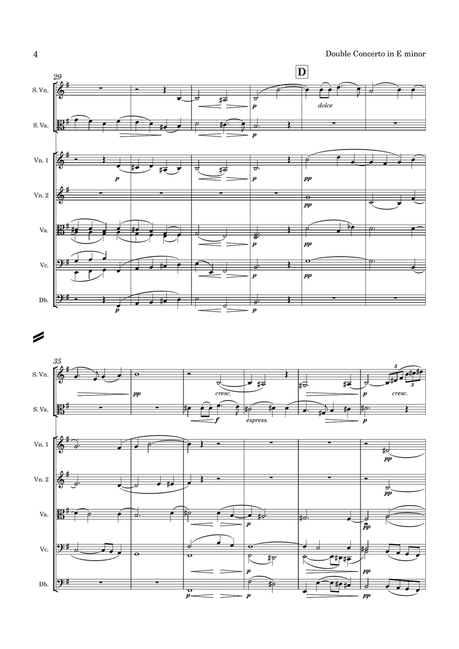 Bruch Double Concerto Op. 88 in E minor for Violin Viola and String Orchestra String Orchestra scores gallery preview page 5