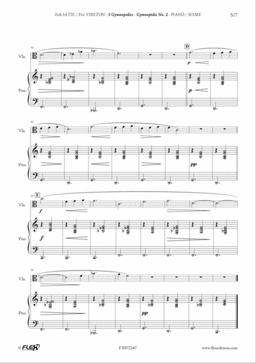 3 Gymnopedies Piano Accompaniment scores gallery preview page 6