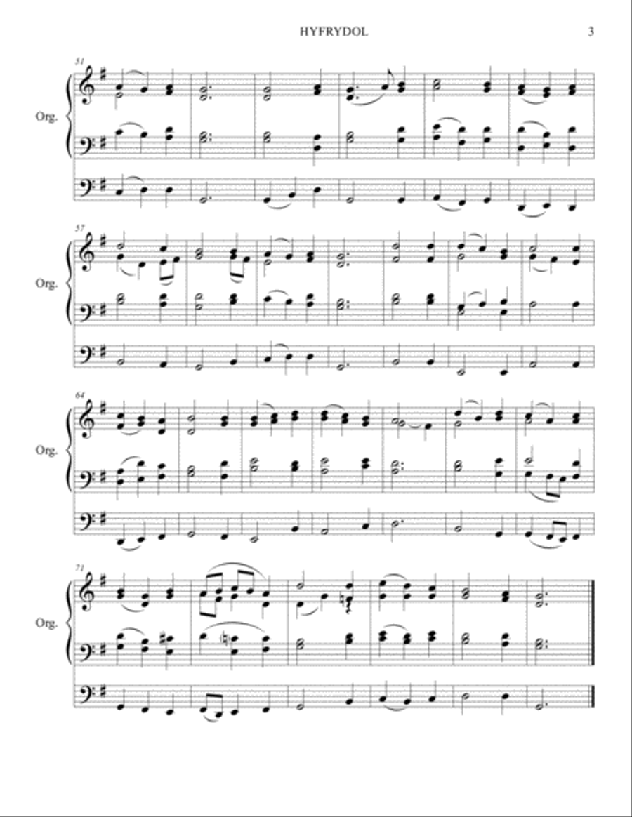 Hyfrydol Organ Solo scores gallery preview page 3