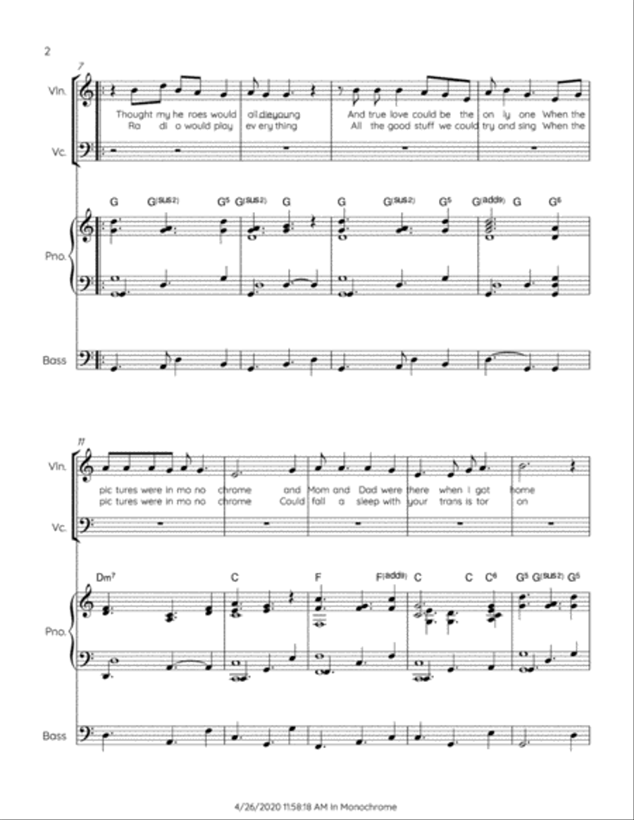 In Monochrome Piano, Vocal, Guitar scores gallery preview page 2