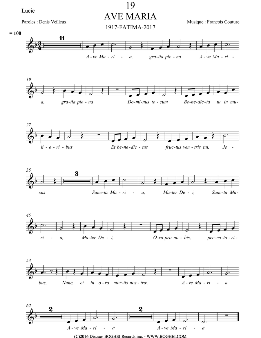 AVE MARIA -1917 FATIMA 2017 Small Ensemble scores gallery preview page 4