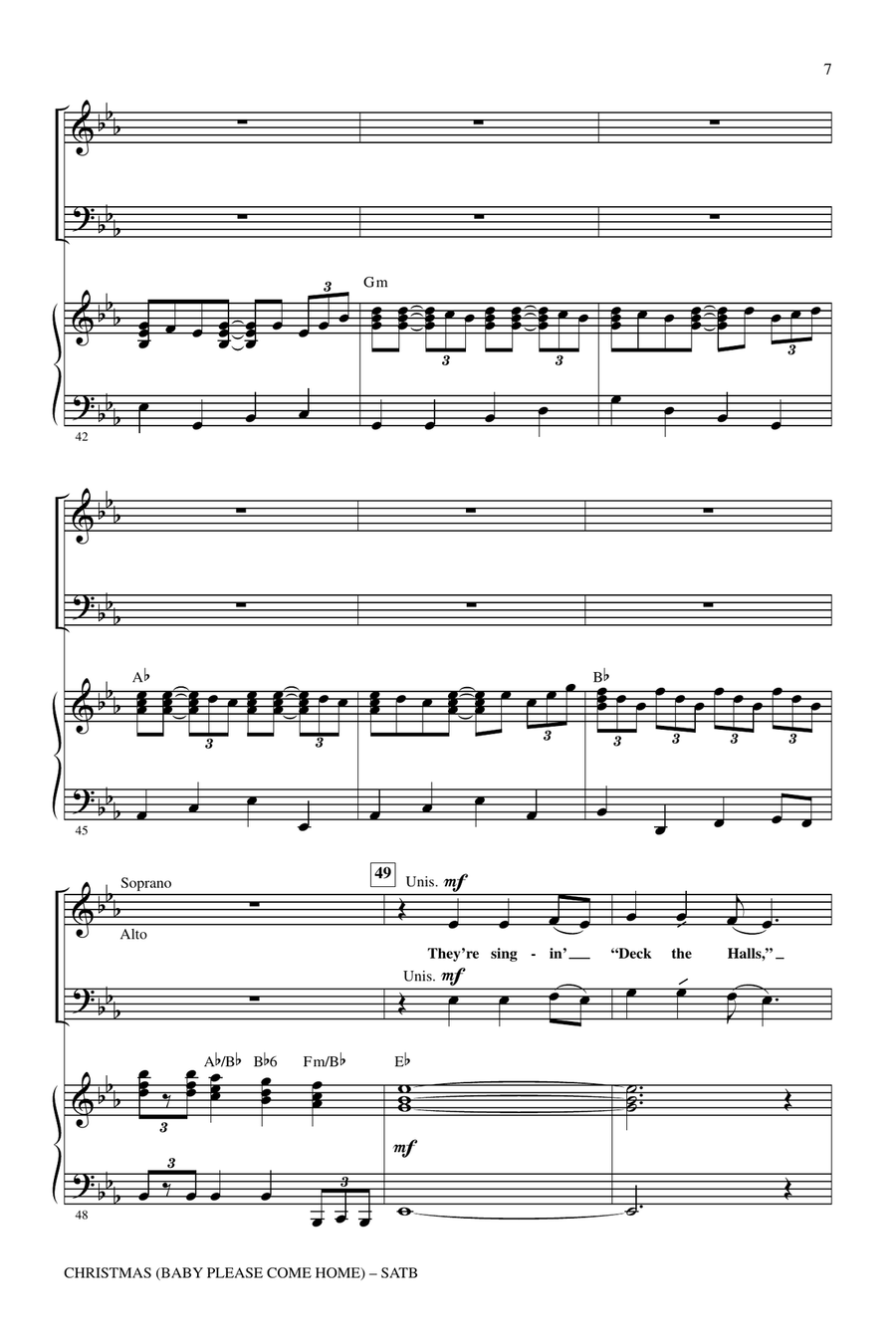 Christmas (Baby Please Come Home) 4-Part scores gallery preview page 6