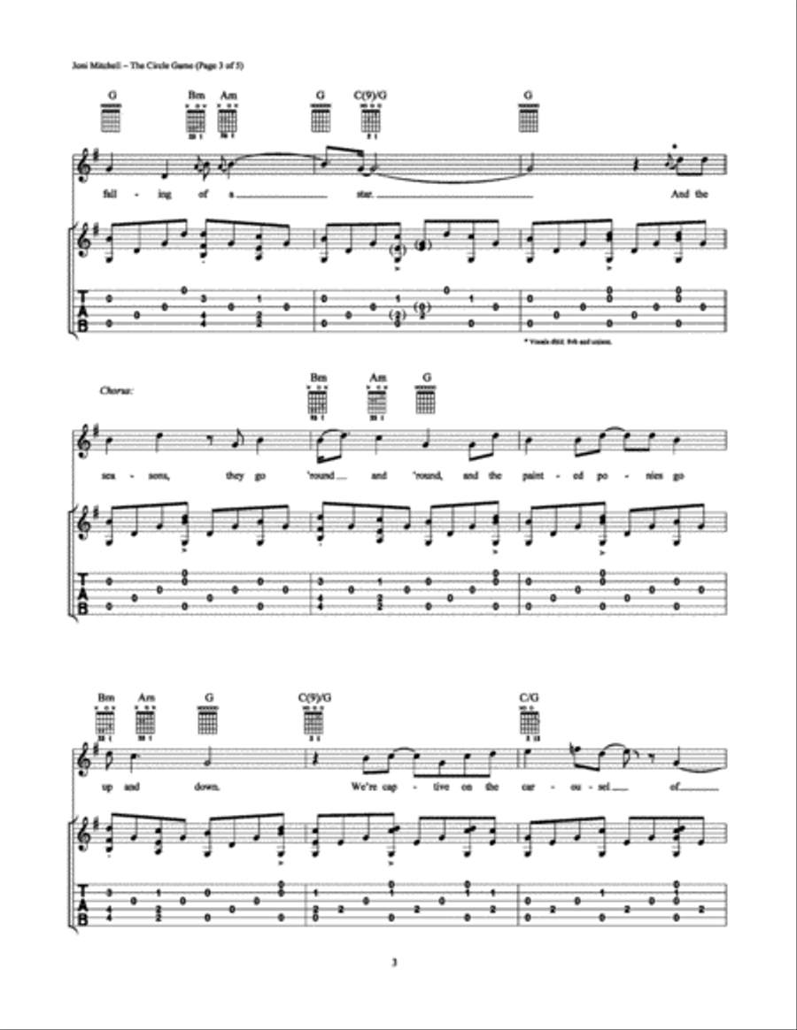 The Circle Game Electric Guitar scores gallery preview page 3