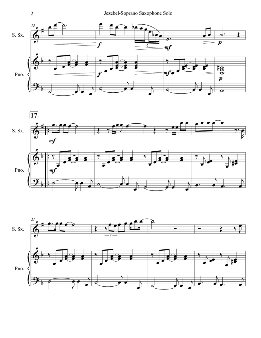 Jezebel Soprano Saxophone scores gallery preview page 4
