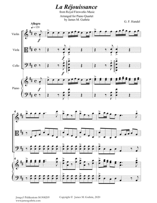 Handel: La Réjouissance from Royal Fireworks Music for Piano Quartet