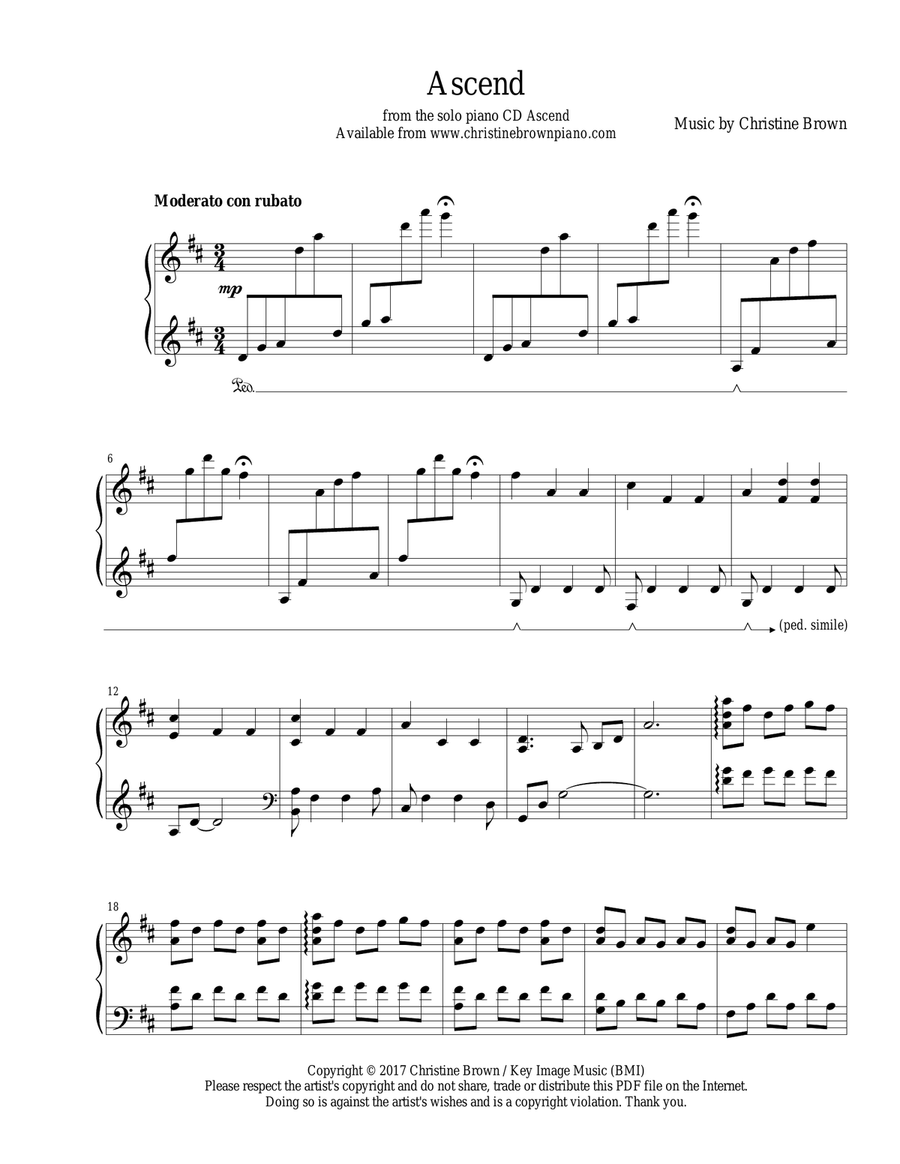 Ascend Piano Solo scores gallery preview page 1