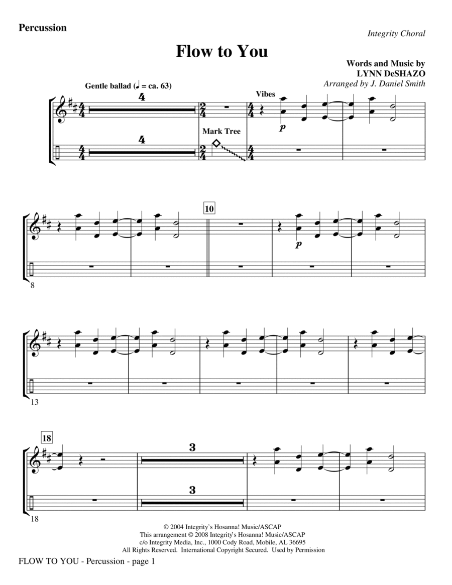 Flow To You - Percussion Choir scores gallery preview page 1