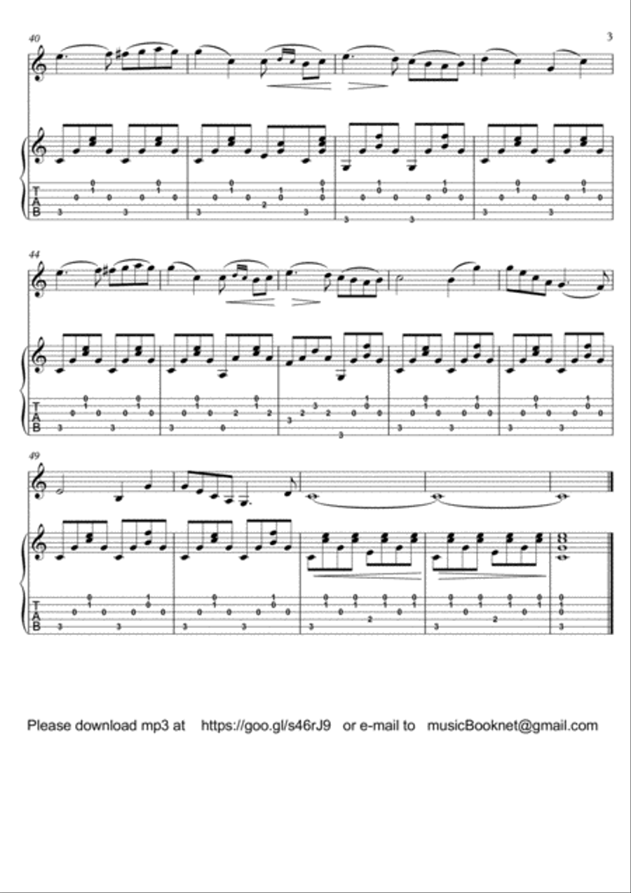 Violin Guitar duet III by Bergmiller String Duet scores gallery preview page 3