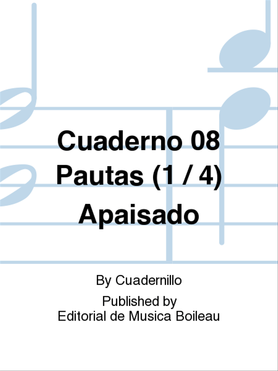 Cuaderno 08 Pautas (1 / 4) Apaisado Staff Paper scores gallery preview page 1