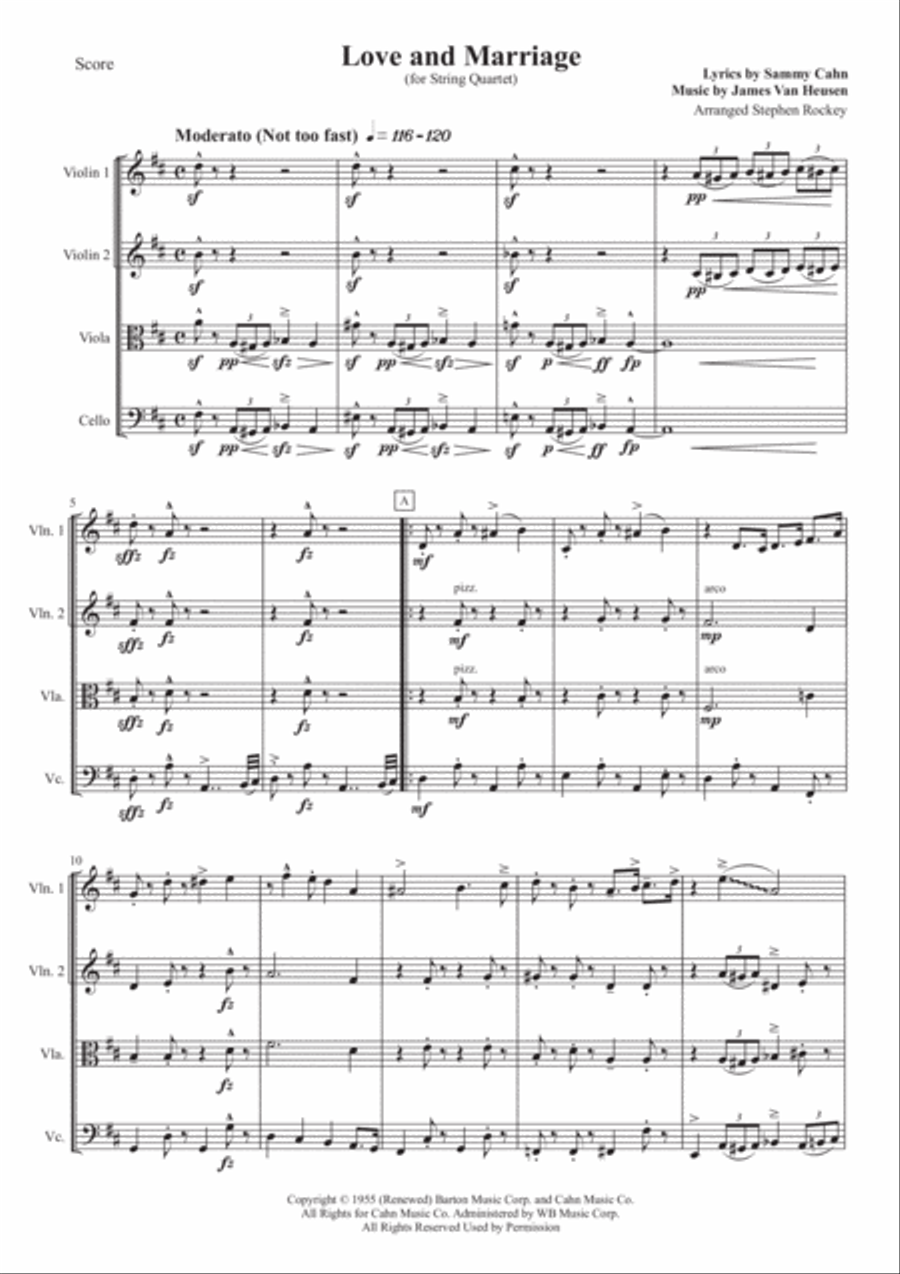 Love And Marriage Love And Marriage String Quartet scores gallery preview page 3