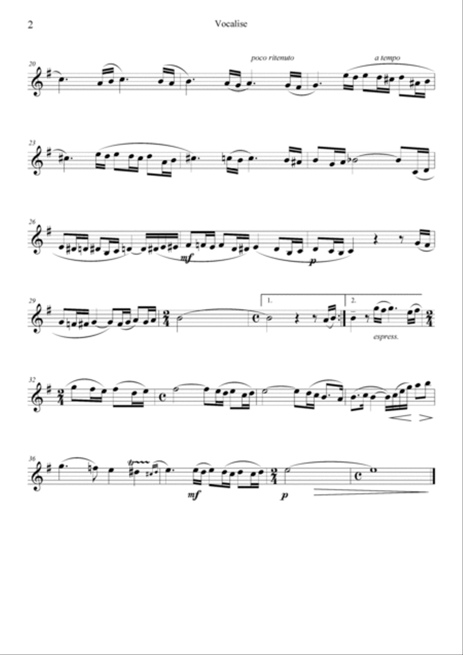 Vocalise, Op. 34 No. 14 Set of Parts scores gallery preview page 4
