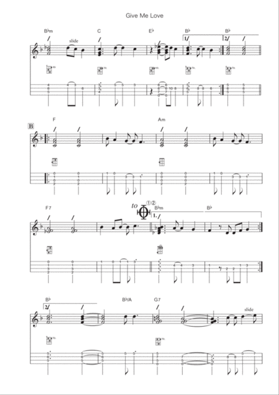 Give Me Love (give Me Peace On Earth) Ukulele scores gallery preview page 2