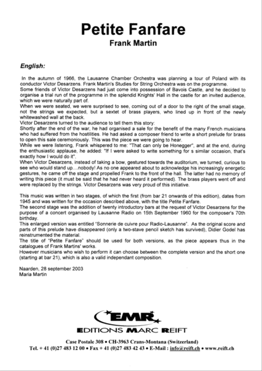Petite Fanfare Chamber Music scores gallery preview page 3
