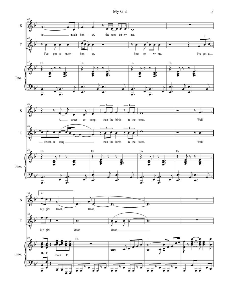 My Girl Vocal Duet scores gallery preview page 3
