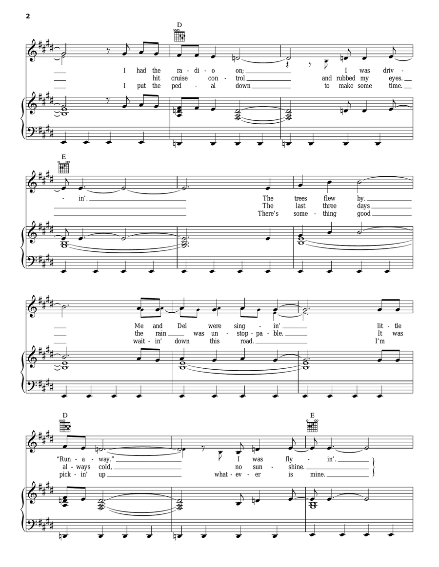 Runnin' Down A Dream Runnin' Down A Dream Piano, Vocal, Guitar scores gallery preview page 2