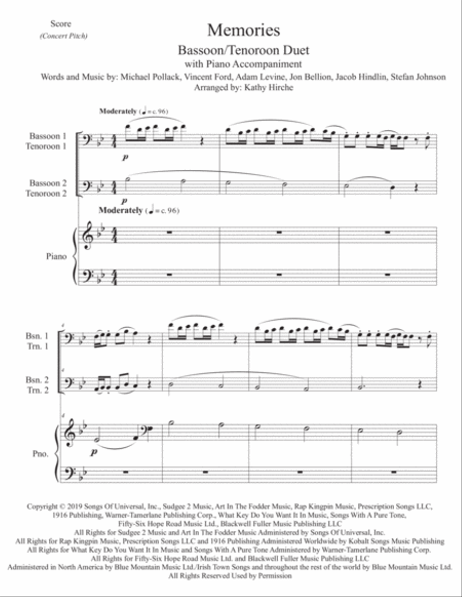 Memories Woodwind Ensemble scores gallery preview page 2