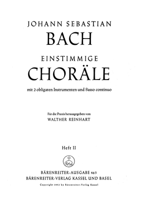 Book cover for Einstimmige Choräle aus den Kantaten, Heft 2