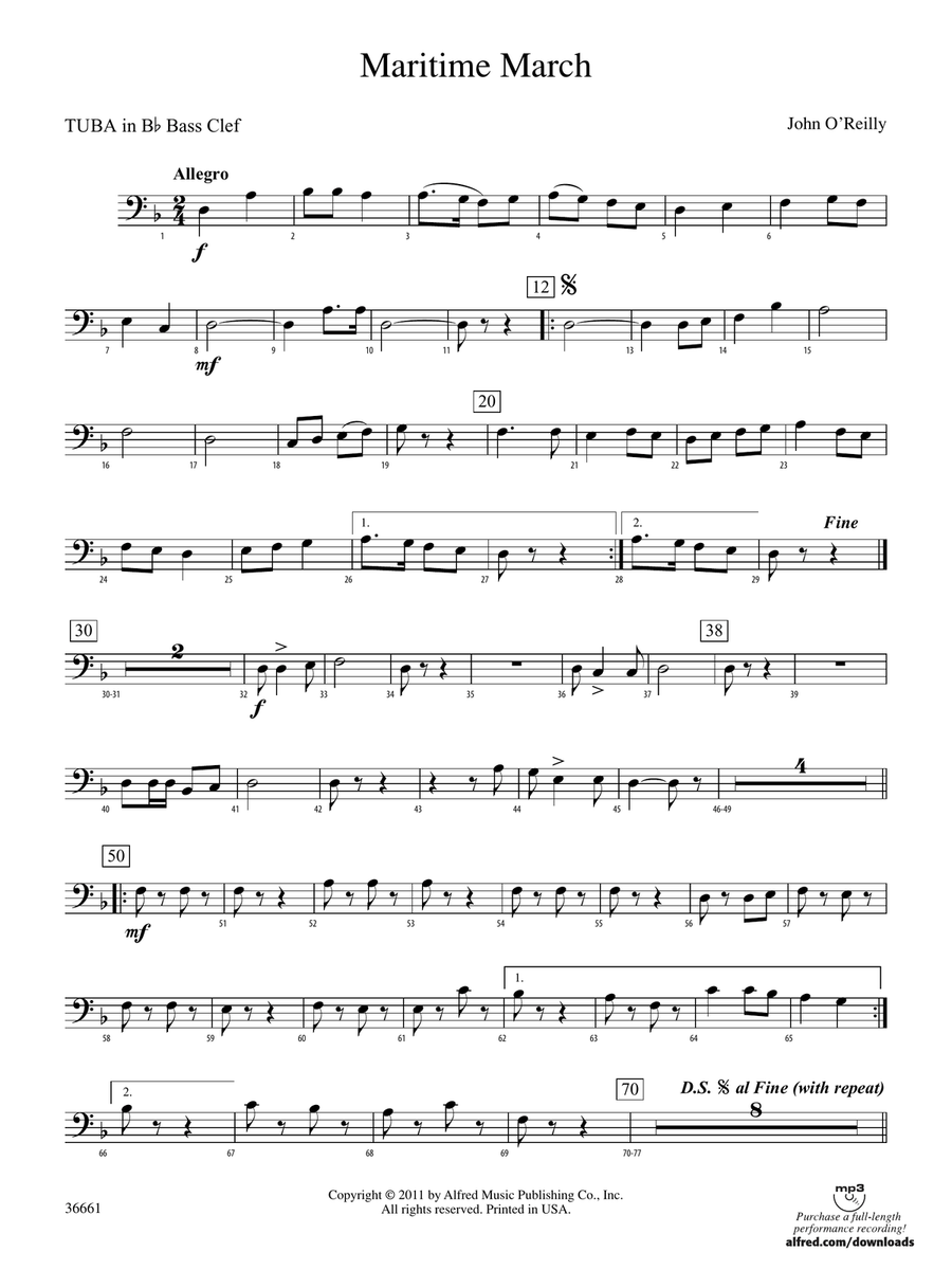 Maritime March: (World Part) B-flat Tuba B.C.