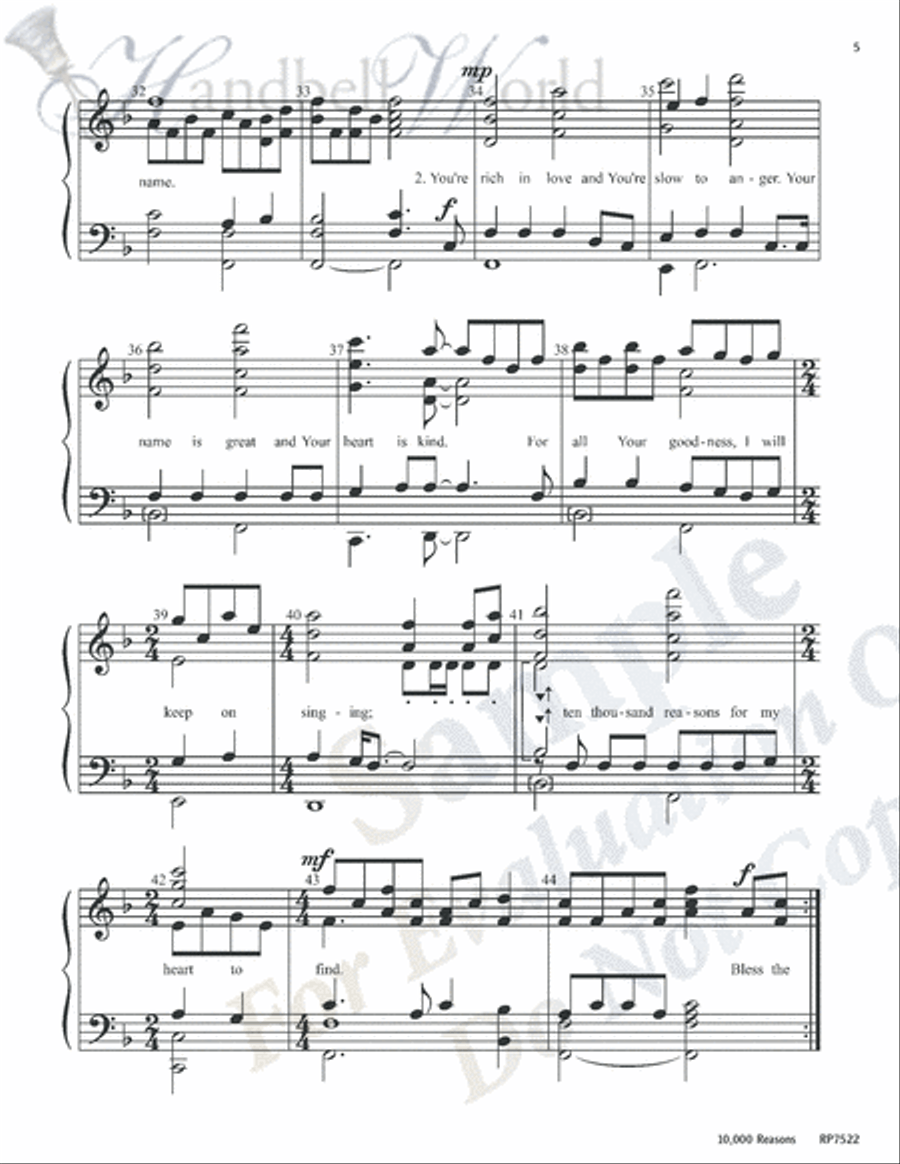 10,000 Reasons 5-Octaves scores gallery preview page 5