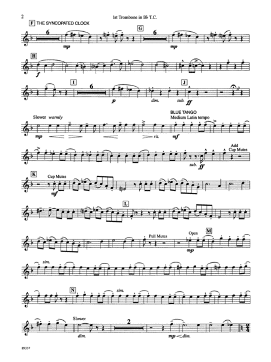 Leroy Anderson Portrait: WP 1st B-flat Trombone T.C. Concert Band scores gallery preview page 2