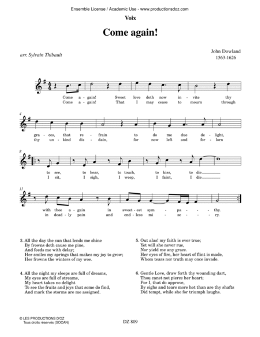 Come again! Come again! Guitar Ensemble scores gallery preview page 4