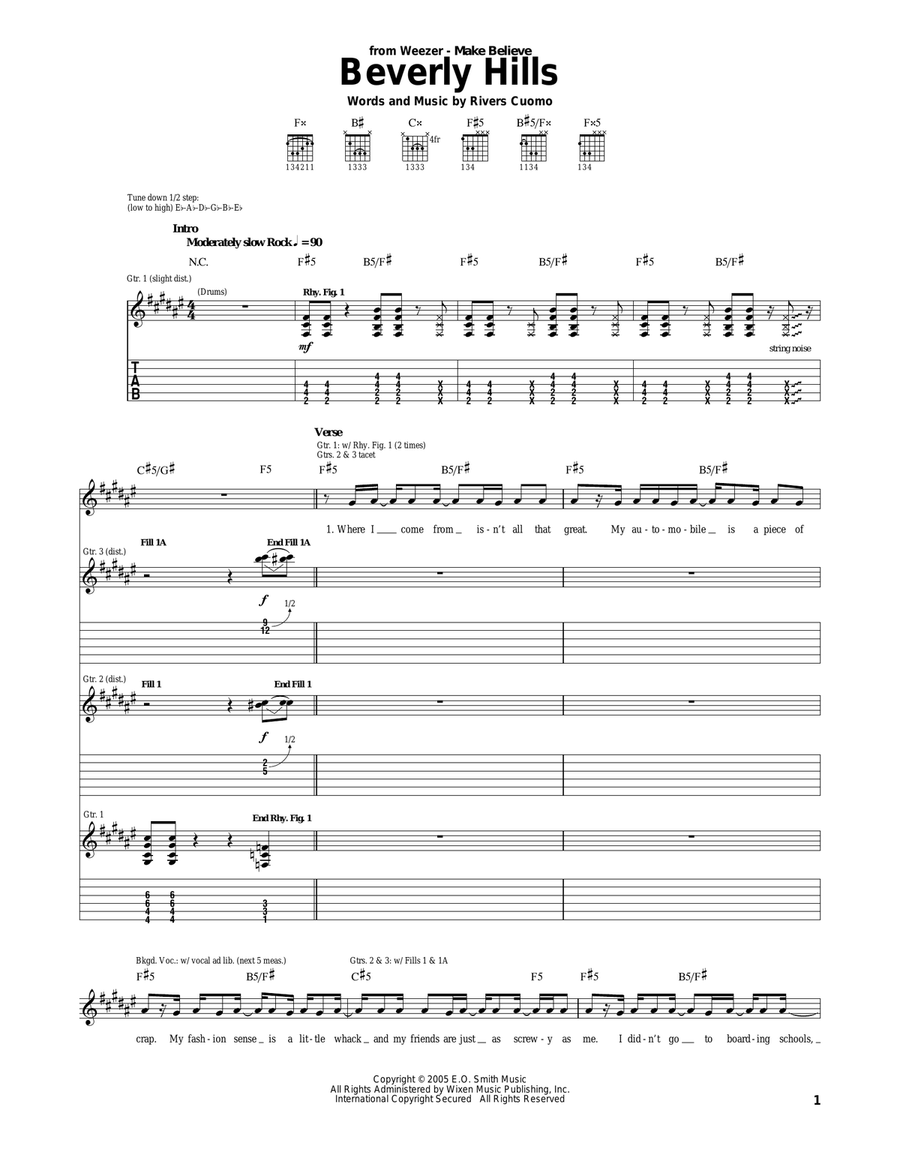 Beverly Hills Acoustic Guitar scores gallery preview page 1