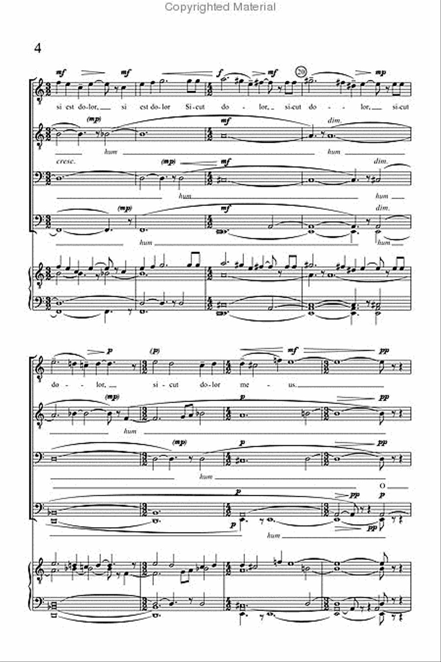 O Vos Omnes motet TTBB scores gallery preview page 4