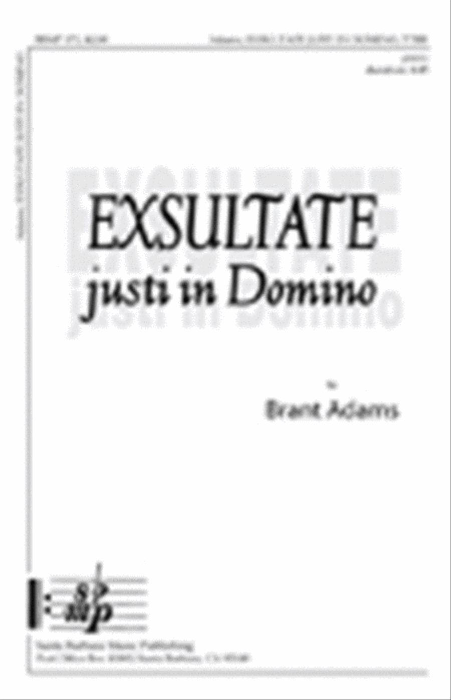 Book cover for Exsultate Justi in Domino