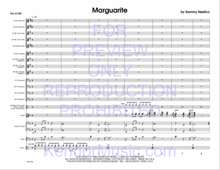 Marguarite (Full Score) Jazz Ensemble scores gallery preview page 2