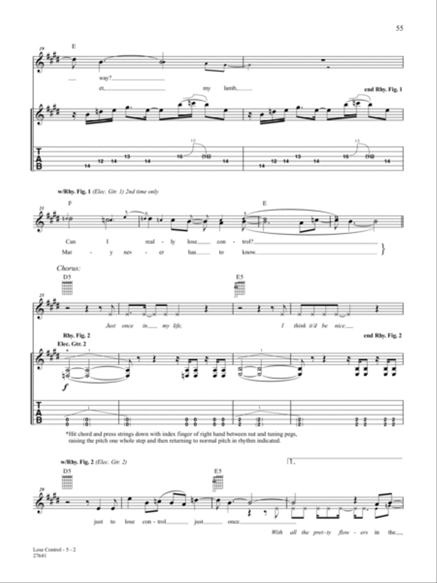 Lose Control Guitar Tablature scores gallery preview page 2