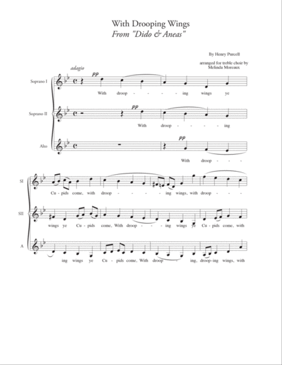 With Drooping Wings SSA scores gallery preview page 2