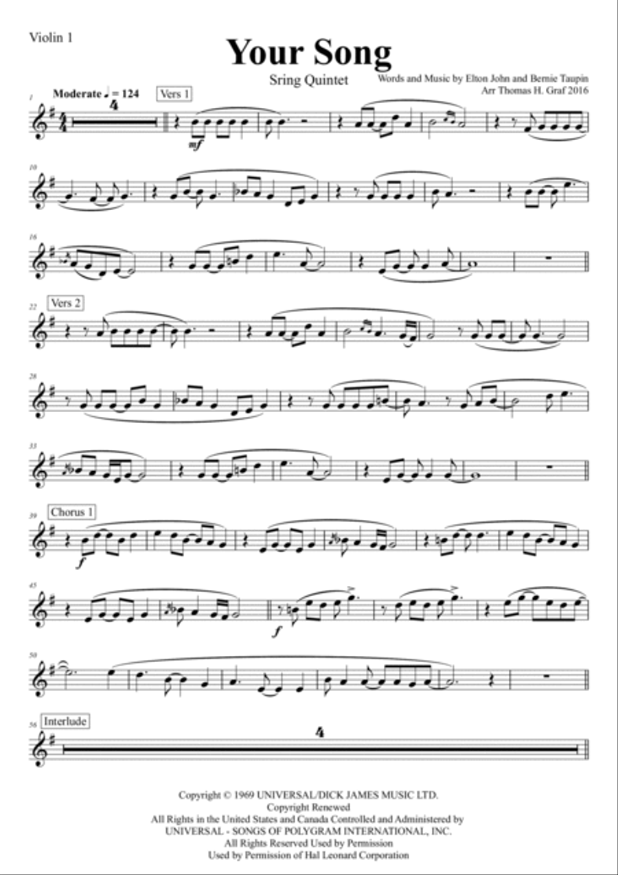 Your Song String Quintet scores gallery preview page 5