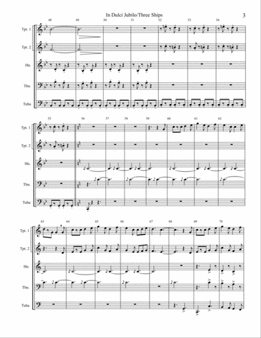 In Dulci Jubilo/I Saw Three Ships Brass Ensemble scores gallery preview page 3