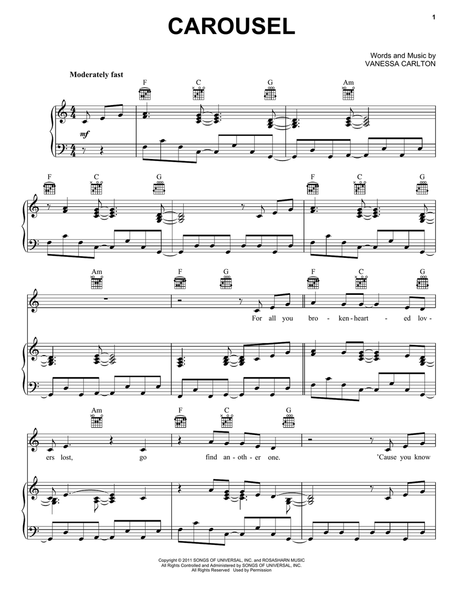 Carousel Piano, Vocal, Guitar scores gallery preview page 1