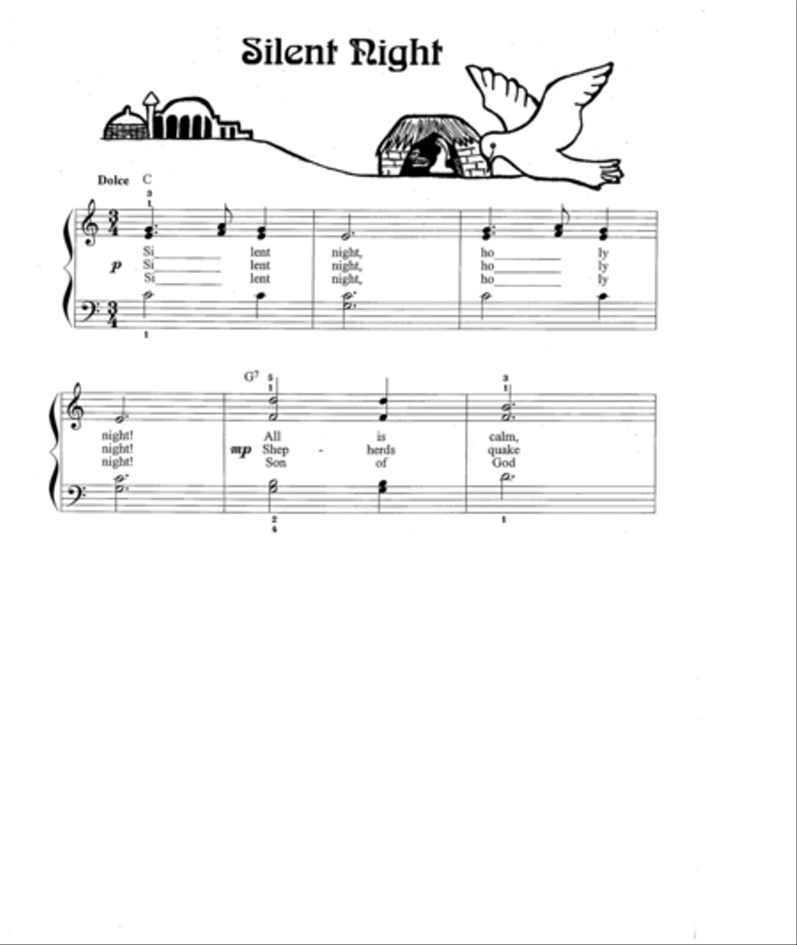 Silent Night Piano Solo scores gallery preview page 1