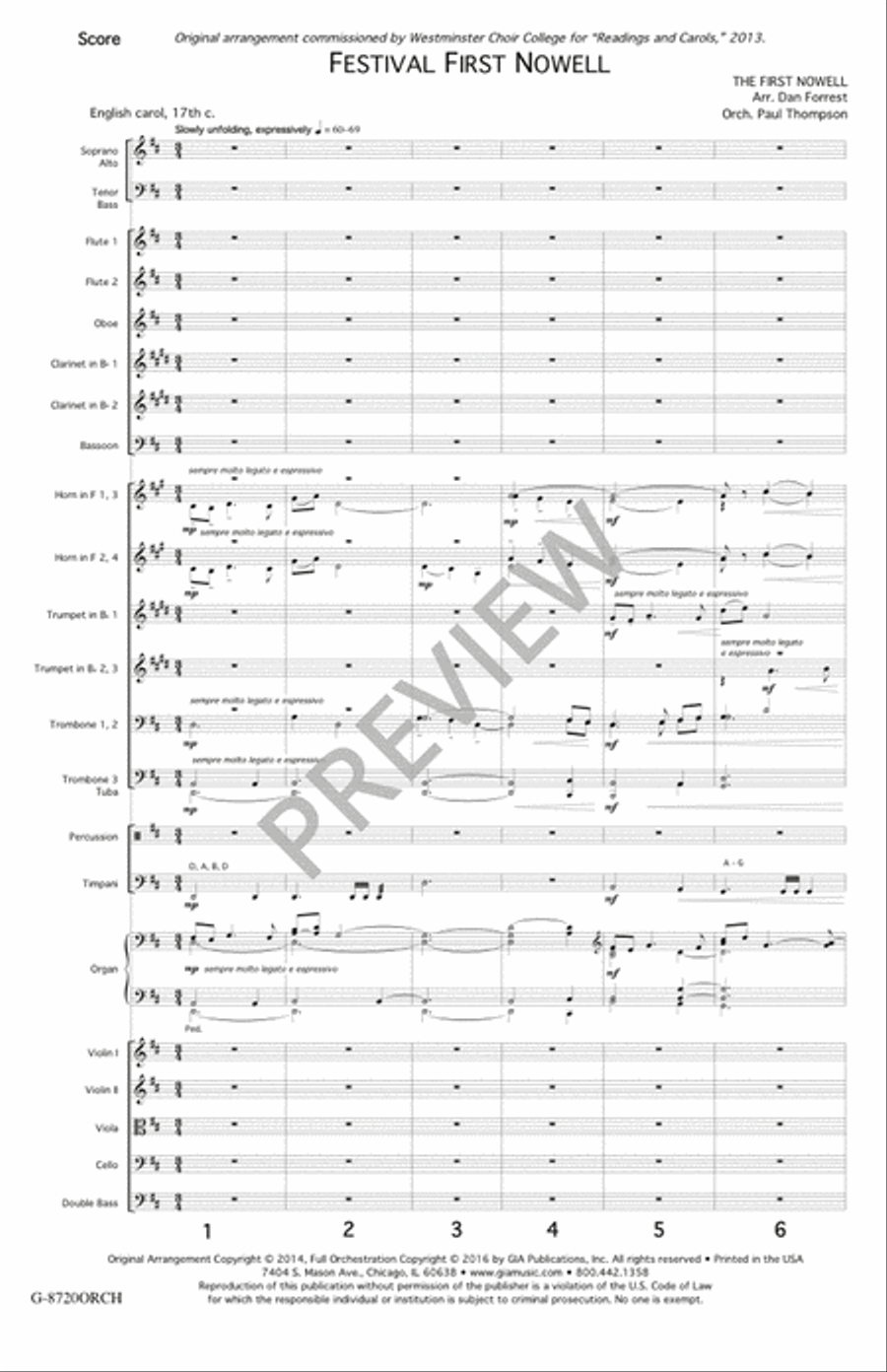 Festival First Nowell - Full Score and Orchestral Parts 4-Part scores gallery preview page 2