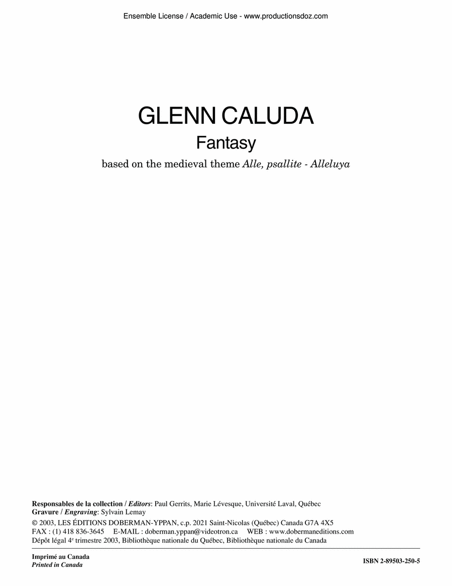 Fantasy Fantasy Guitar Ensemble scores gallery preview page 1