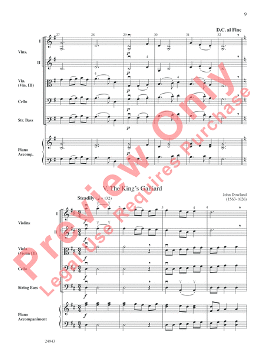 Musik of Shakespeare's Daye String Orchestra scores gallery preview page 10