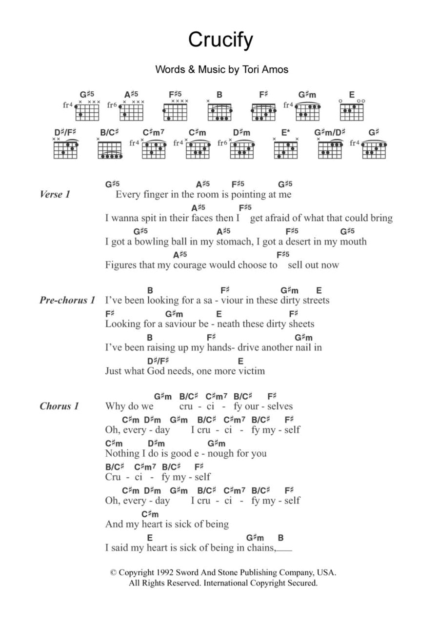 Crucify Acoustic Guitar scores gallery preview page 1