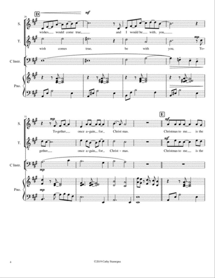 Together, Once Again, for Christmas (ST Duet, Optional C Instrument, Piano Accompaniment) Large Ensemble scores gallery preview page 5