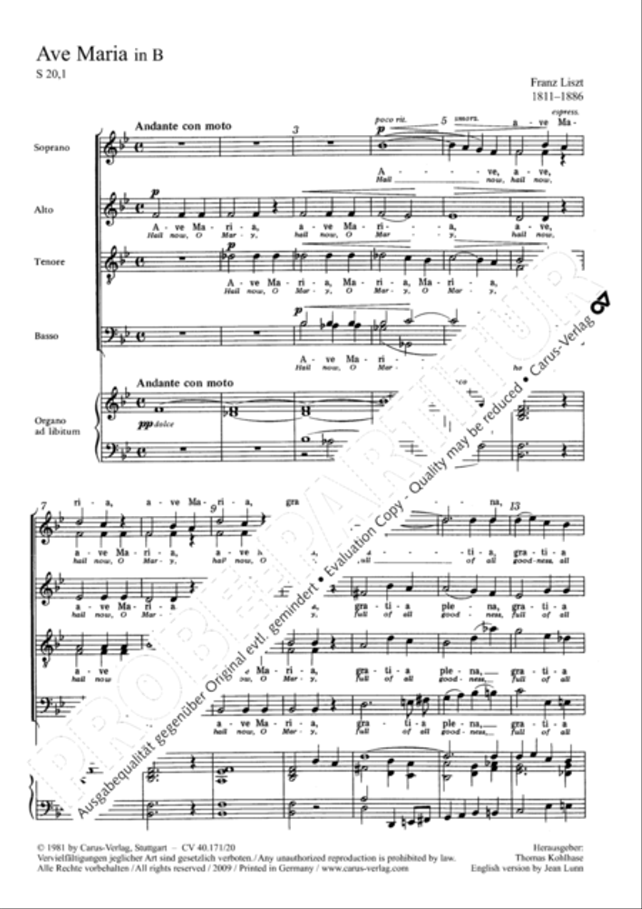 Ave Maria; O salutaris hostia Score scores gallery preview page 2