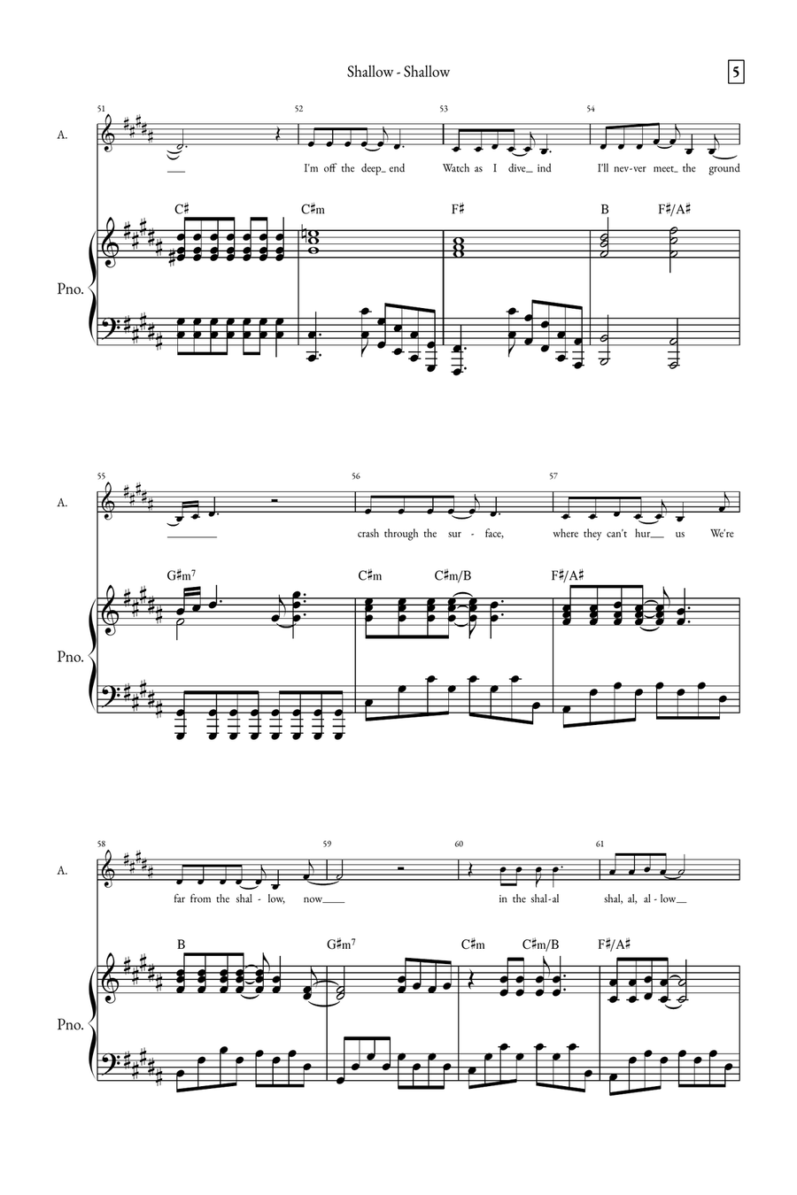 Shallow A Cappella scores gallery preview page 5