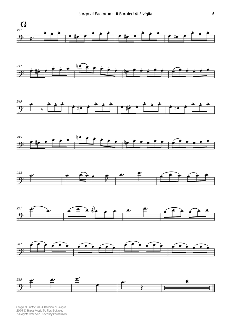 Largo al Factotum - Cello and Piano (Individual Parts) Piano scores gallery preview page 6