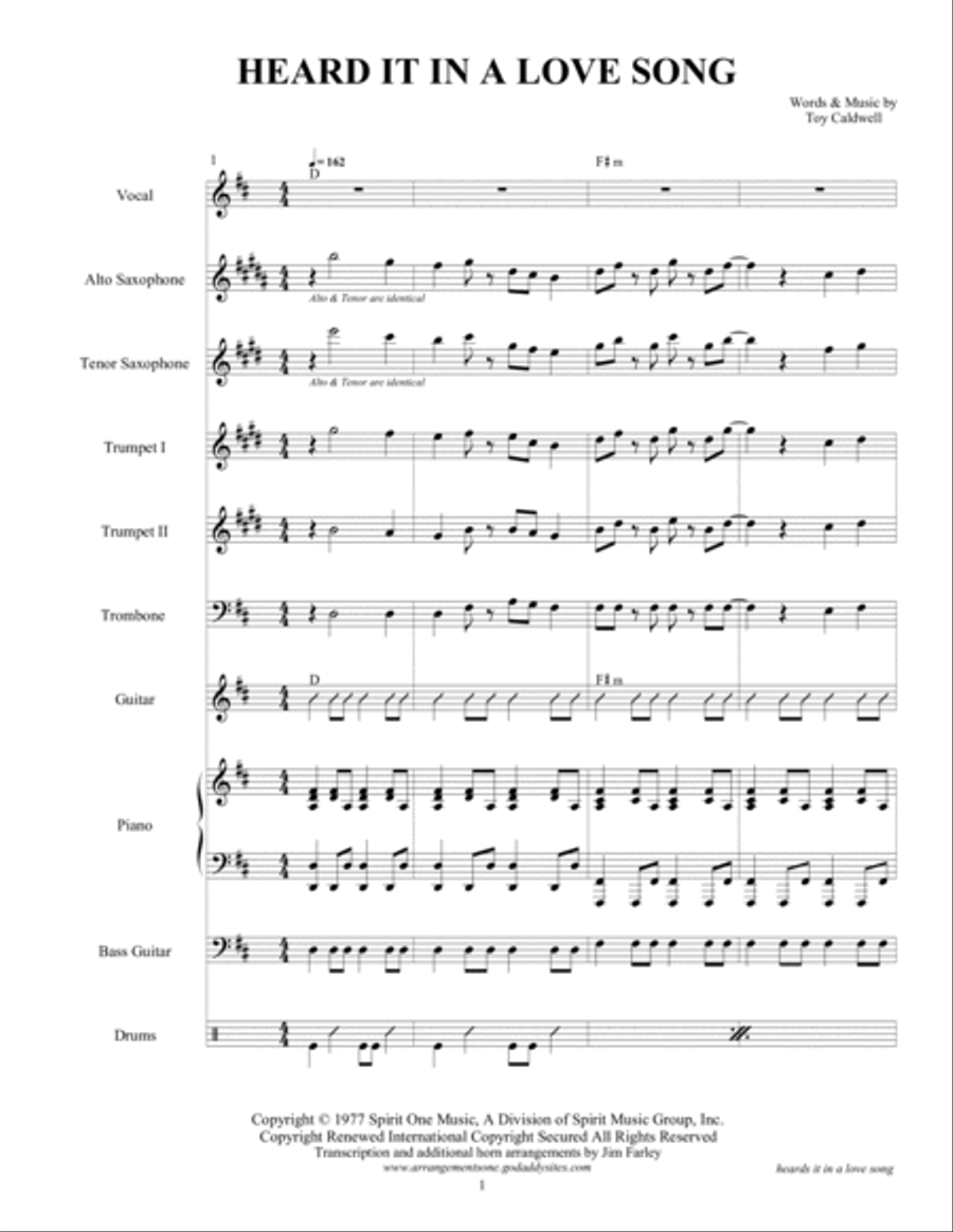 Heard It In A Love Song Tenor Saxophone scores gallery preview page 3