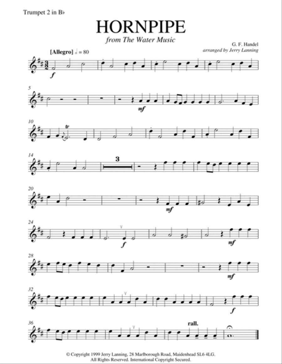 Hornpipe from 'The Water Music' (brass quintet) Brass Quintet scores gallery preview page 5